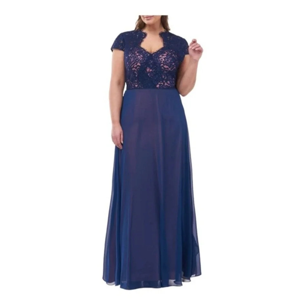 Js Collections Women's Scalloped Illusion Blue Sh… - image 1